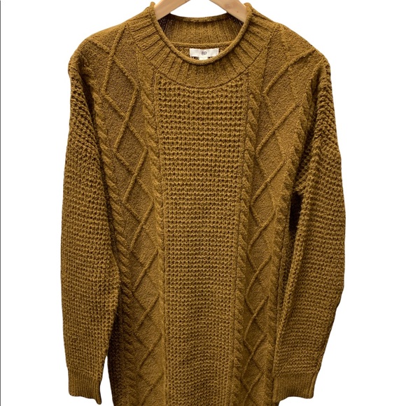 NEW! Nordstrom BP. Olive Breen Cable Knit Long Sleeve Sweater Dress, medium - Picture 2 of 6